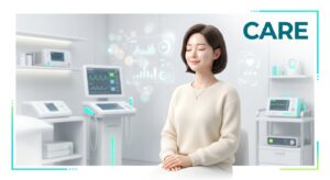 검진 후 안정을 취하며 건강을 돌보는 여성의 평온한 모습